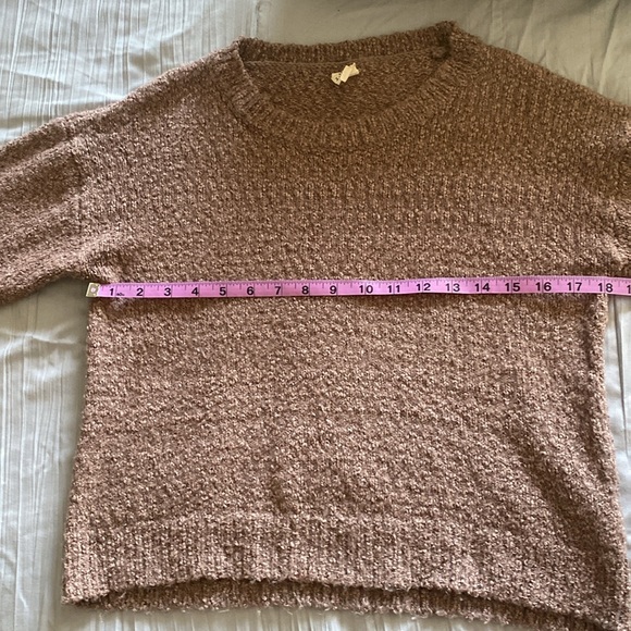 Brown mauve chunky pullover sweater - Picture 5 of 6